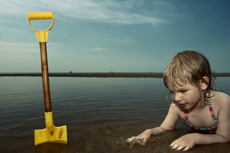 at play on the beach #3 / 3x2 + children [portraits] + fylde coast [scenic]