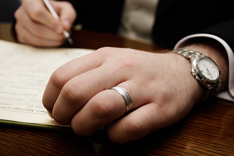 signing the register